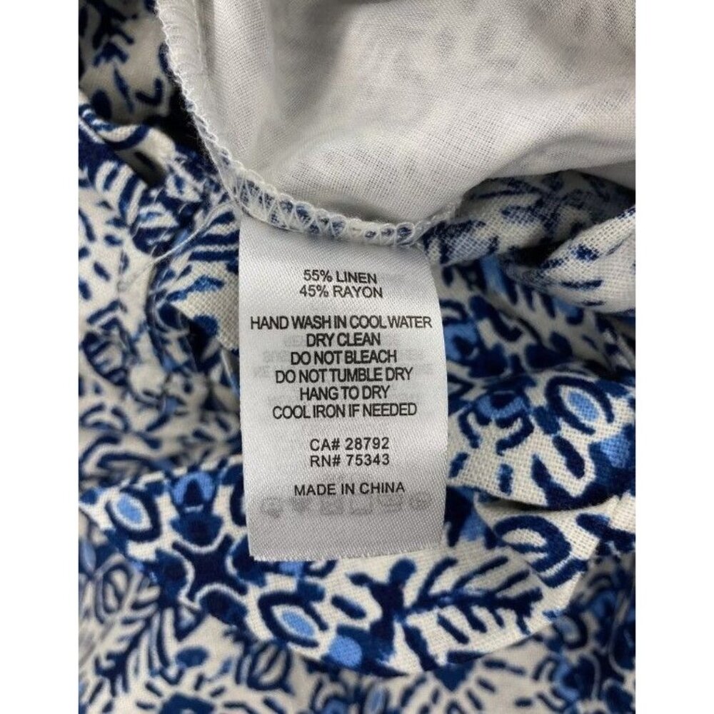 Joie Women's Blue Floral Print Cropped Linen Pants Size 10 NWOT - Picture 6 of 6
